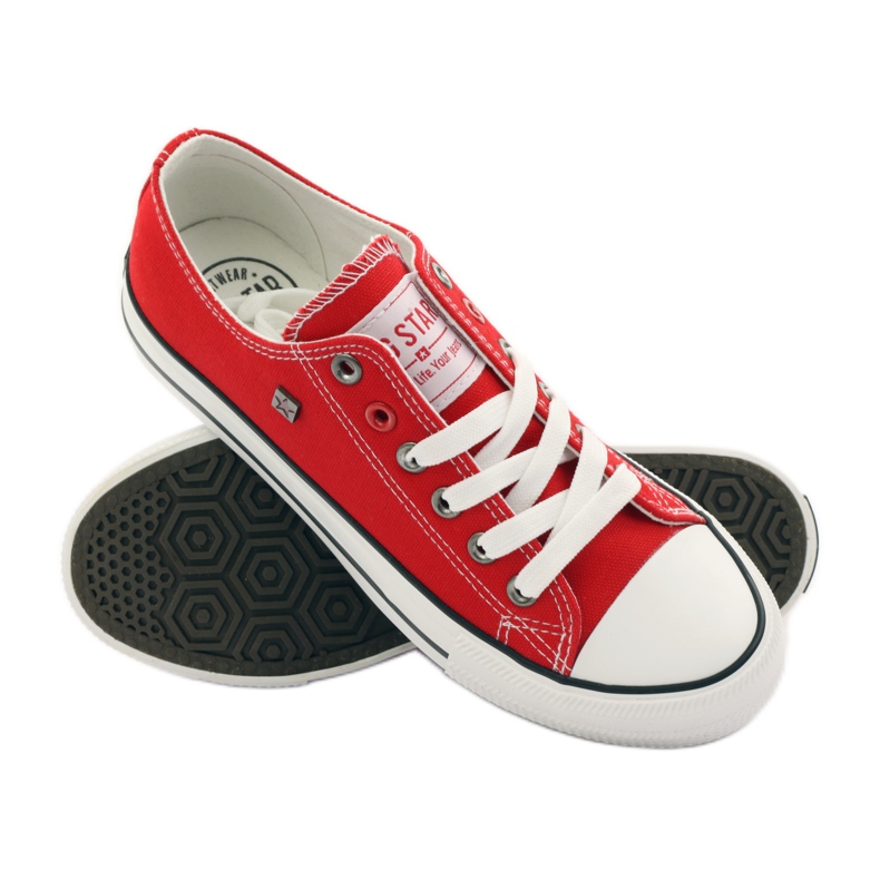 Sneakers allacciate Big Star 274020 bianco rosso 3