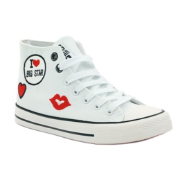 Sneakers allacciate Big Star 274017 bianco rosso 1