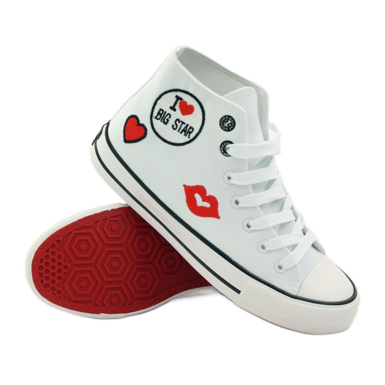 Sneakers allacciate Big Star 274017 bianco rosso 3