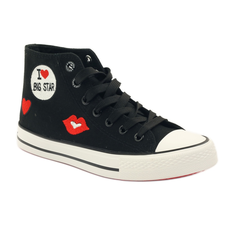 Sneakers allacciate Big Star 274014 bianca nero rosso 1