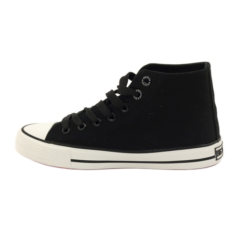 Sneakers allacciate Big Star 274014 bianco nero rosso 2
