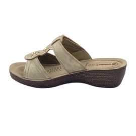 Ciabatte con velcro Gold Inblu GL086 giallo marrone 2