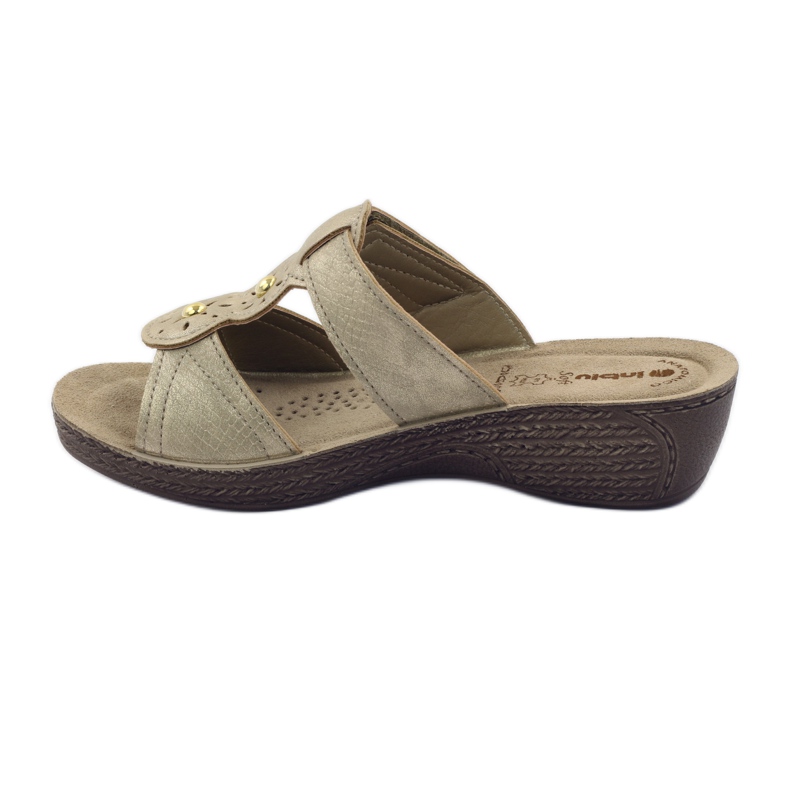 Ciabatte con velcro Gold Inblu GL086 giallo marrone 2