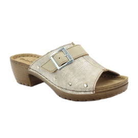 INBLU BL061 ciabattine con fibbia argento beige marrone grigio 1