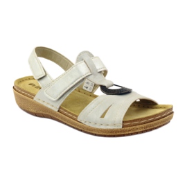 Comodi sandali Inblu F02 j beige perla marrone grigio 1