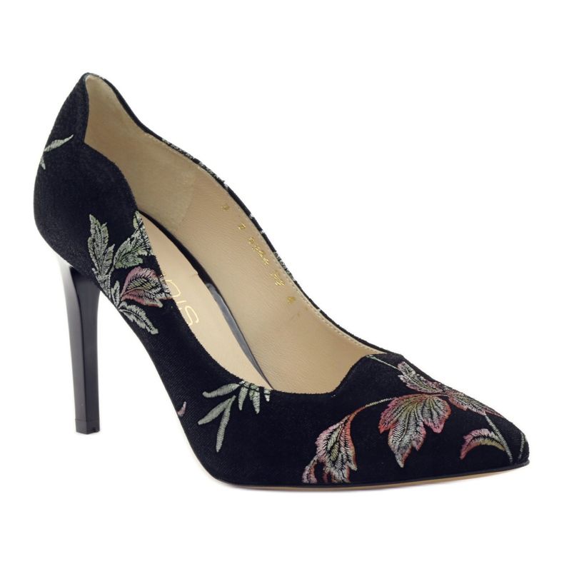 Anis Pumps On A Pin ricamo 4566 nero 1