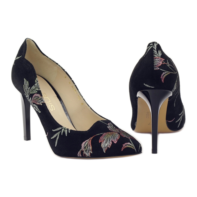 Anis Pumps On A Pin ricamo 4566 nero 3