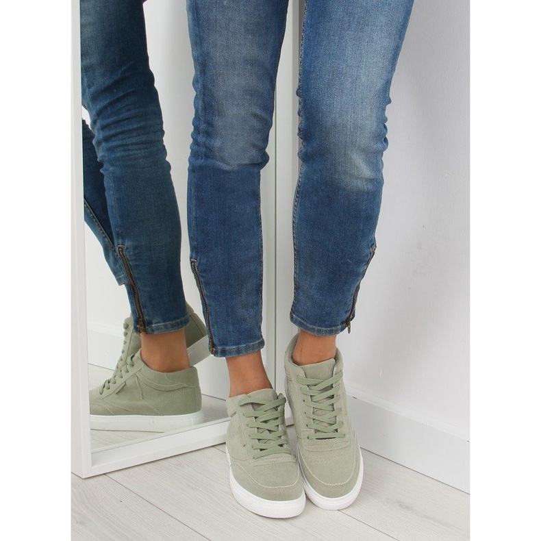 Sneakers da donna in suede verde NB171P Verde 1