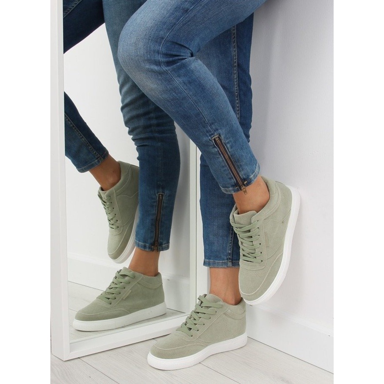 Sneakers da donna in suede verde NB171P Verde 2