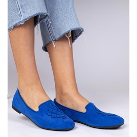 Ecosam femminile blu e ballerine da ricamo 2