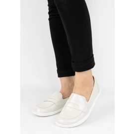 Olivier Mares di pelle minimalista a piedi nudi femminile 1280 ECRU bianco 2