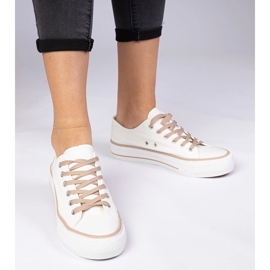 Sneaker da donna classica marrone bianco bianca 1