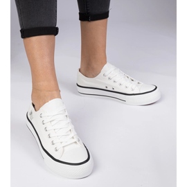 Sneaker femminili classiche bianche bianco 2