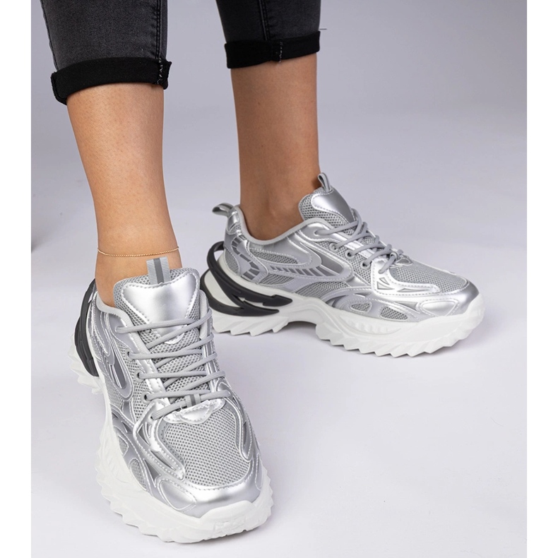 SILVER SPORTS SNEAKER SU UN SOLE ENORME d'argento 2