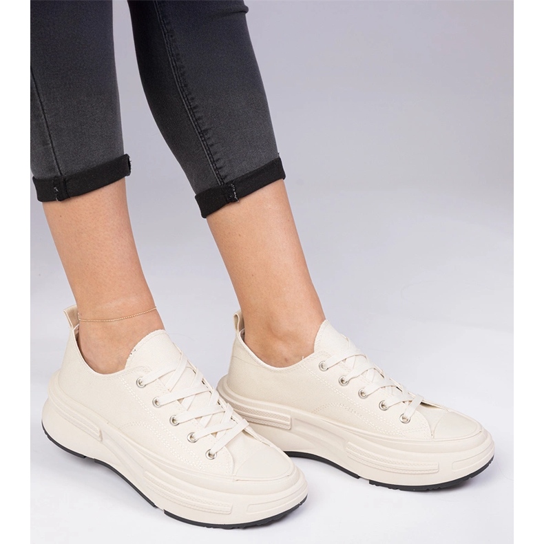 Sneaker materiali da donna beige 1