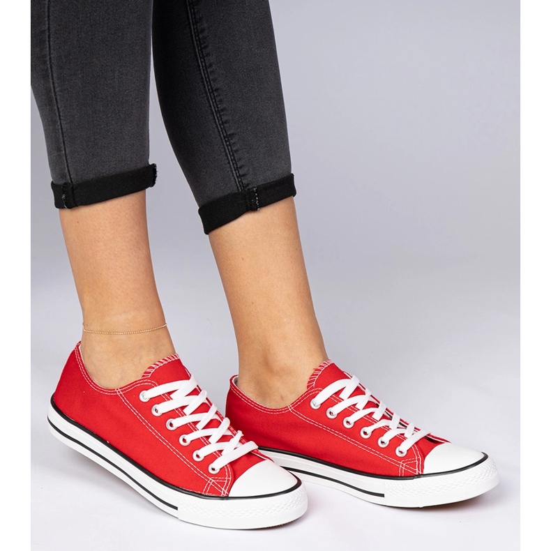 Sneaker femminili classiche rosse rosso 2