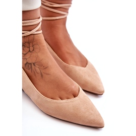 Ballerine nude beige in pelle scamosciata da donna 3