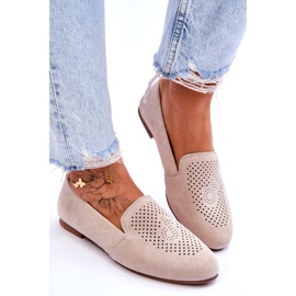 S.Barski Mocassine femminili da Beige in pelle scamosciata 4