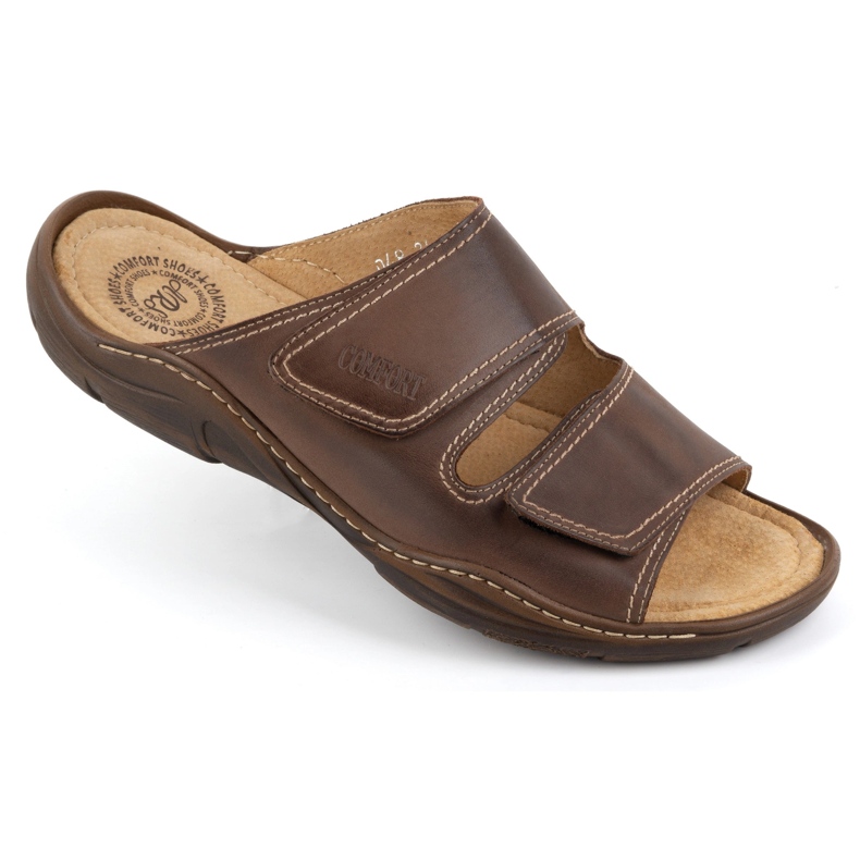 Olivier Flip in pelle classica da uomo Flip 0048 Brown marrone 1