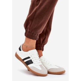 Sneaker da donna bassa con eco in pelle bianca bianco 1