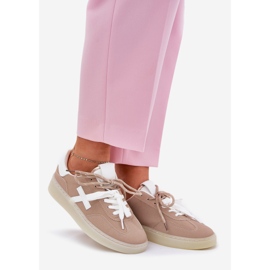 Scarpe sportive da donna bassa beige 1