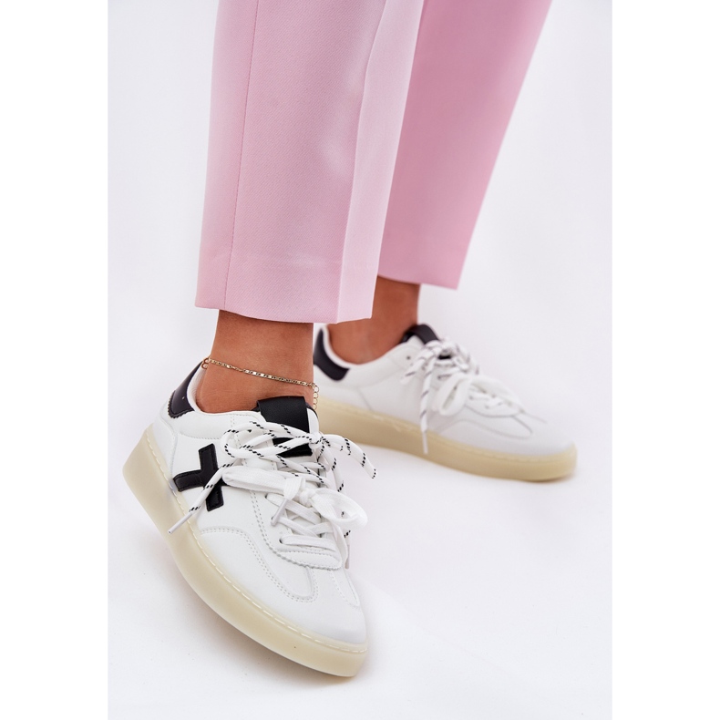 Scarpe sportive da donna bassa bianca bianco 2