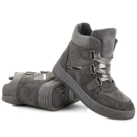 Sport Sneakers alte con fiocco grigio 1