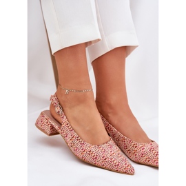 Sandali intrecciati da donna con un delicato tallone alto multicolore 1