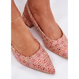 Sandali intrecciati da donna con un delicato tallone alto multicolore 2
