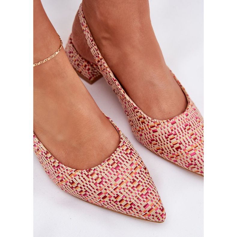 Sandali intrecciati da donna con un delicato tallone alto multicolore 2