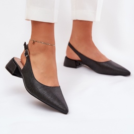 Sandali intrecciati da donna con un tallone delicato nero 2