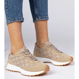 Sneakers sportive da donna beige 1
