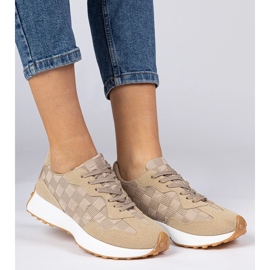 Sneakers sportive da donna beige 2