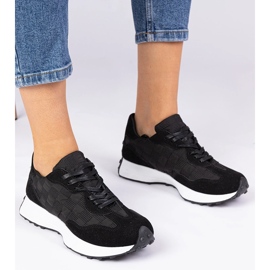 Sneakers sportive da donna nere nero 1