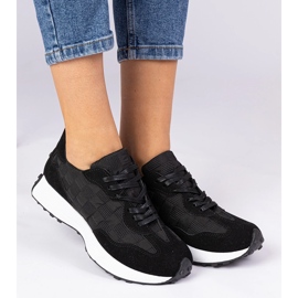 Sneakers sportive da donna nere nero 2