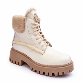 Stivali da donna in pelle stivali crema lemar bianco 1
