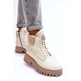 Stivali da donna in pelle stivali crema lemar bianco 5