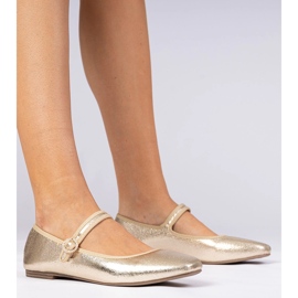 Golden Women's Ballerinas con zirconi d'oro 1