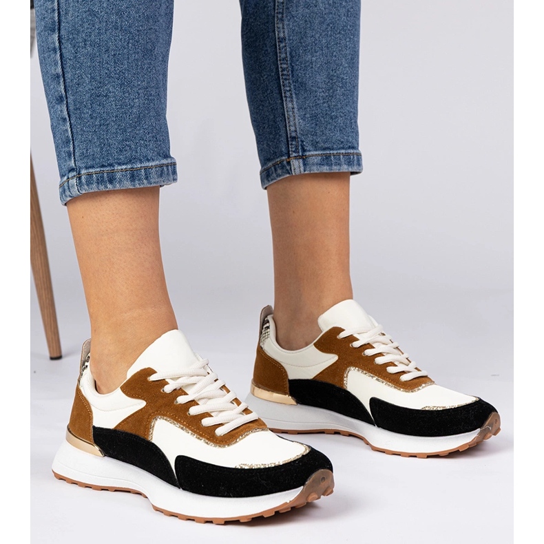 Sneaker bianche e bianche da donna con glitter bianca 1