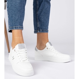 Sneaker bianche da donna con glitter d'argento bianca 2
