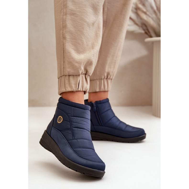 News Stivali da neve isolanti da donna, blu navy 2