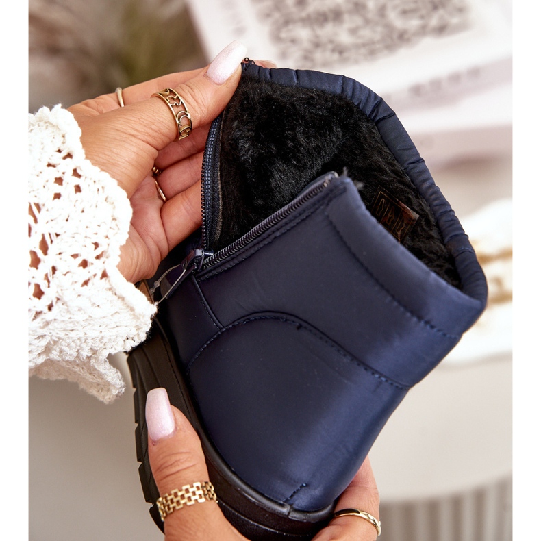 News Stivali da neve isolanti da donna, blu navy 4