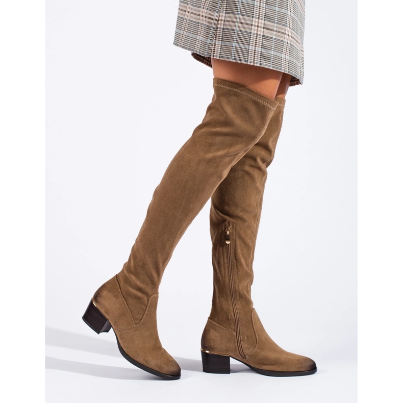 Stivaletti da donna in camoscio Vinceza marrone 2