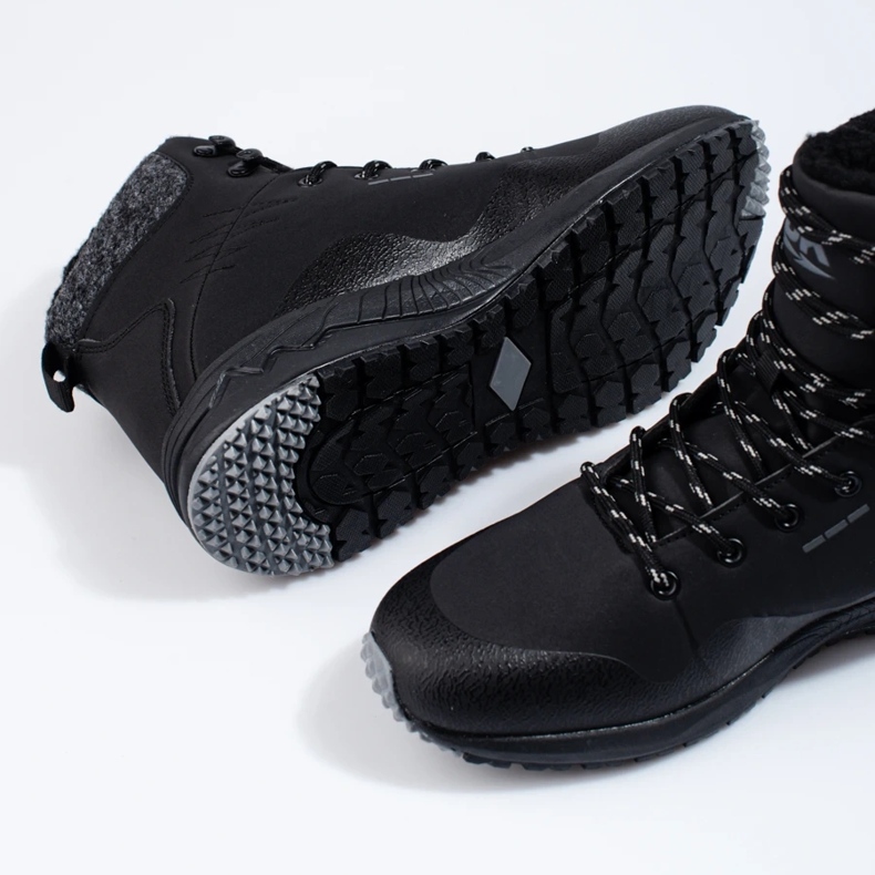 Scarpe da trekking alte da uomo Dk, isolate nere nero 2