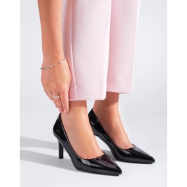 Décolleté classiche da donna Shelovet tacco alto laccato nero 1