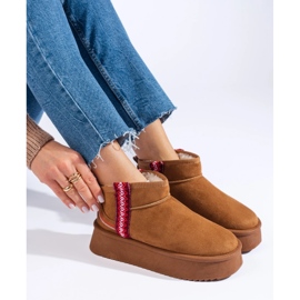 Doposci da donna Shelovet in camoscio color cammello marrone 1