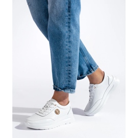 Scarpe sportive in pelle bianca 2