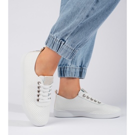 Sneakers da donna bianche traforate bianco 2