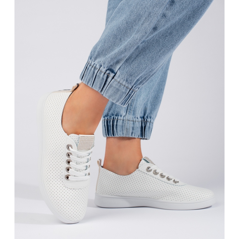 Sneakers da donna bianche traforate bianca 2