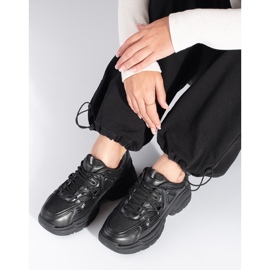 Sneakers nere con suola spessa nero 2